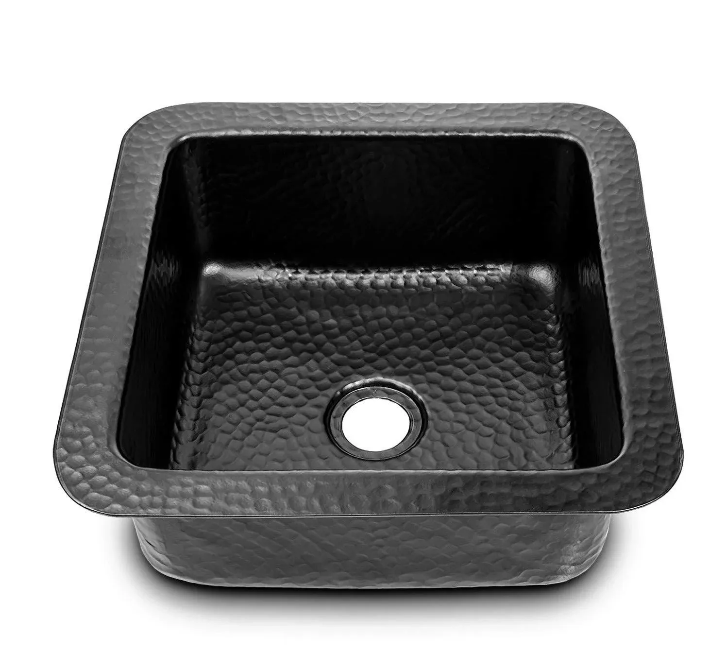 Monarch Abode 19193 Matte Black Hand Hammered Glasgow Dual Mount Bar Prep Sink ...