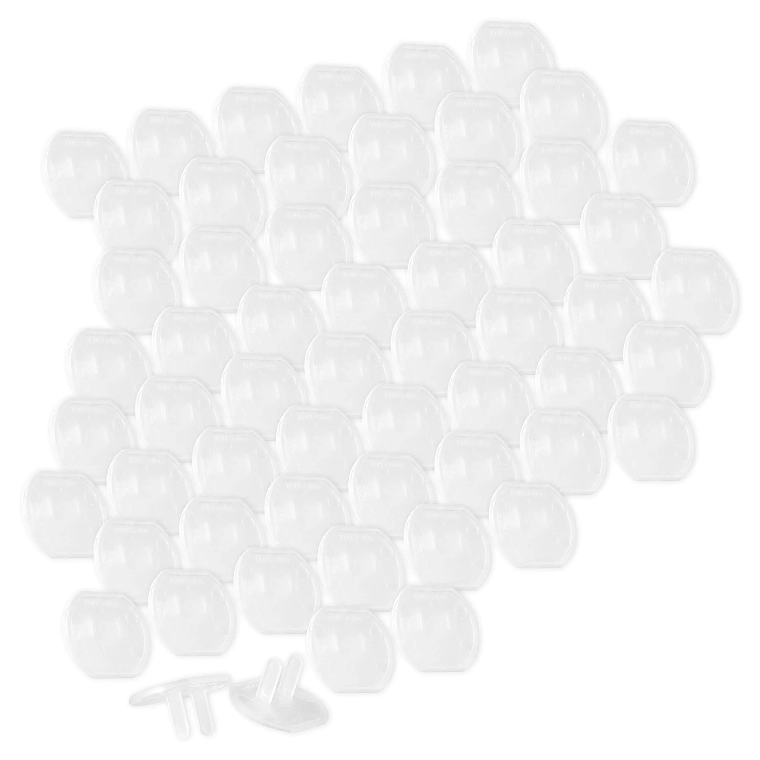 Power Gear 54615 Plastic Baby Child Proof Electrical Easy Install Outlet Plug Covers UL Listed Shock Prevention, 60 Pack, Clear