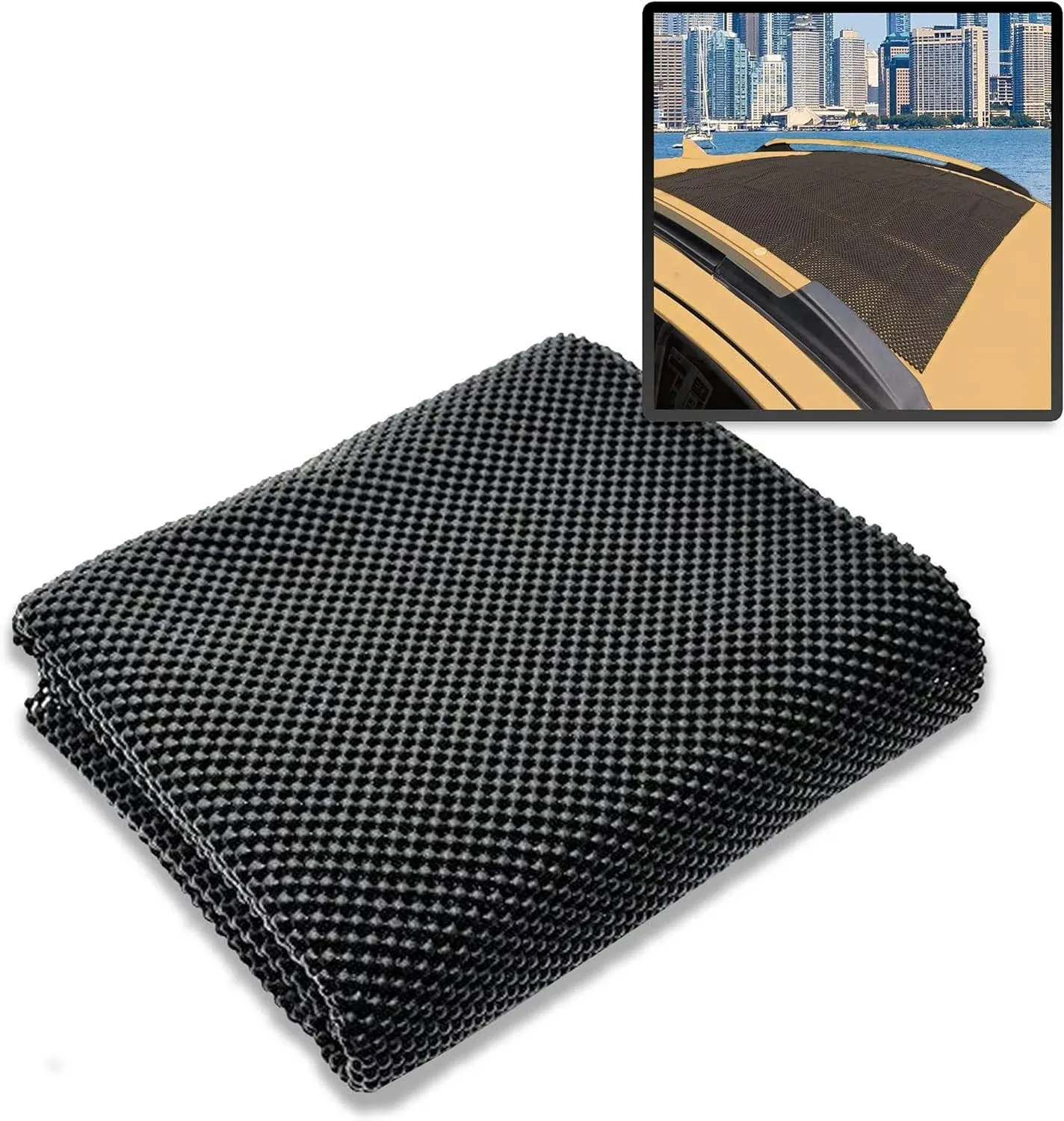 Zento Deals Car Roof Mat for Cargo Bag Mesh Rubber Mat for Car Roof Carrier Bag, Anti-Slip, Extra-Cushioning, Car Roof Padding, and Home Rubber Mat,Grip, Universal Usage,Car Roof Racks (1)