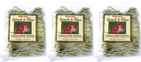 Trader Joe's Spinach and Chive Linguine Pasta - 3 Pack