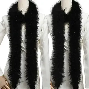 Holmgren Black Marabou Feather Boa - 2 Pcs 25G 2 Yards Boas for Party Bulk, Wedd