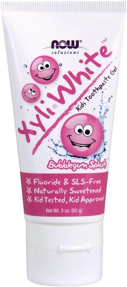 NOW Solutions, Xyliwhite™ Toothpaste Gel for Kids, Bubblegum Splash Flavor, Kid Approved! 3-Ounce, packaging may vary