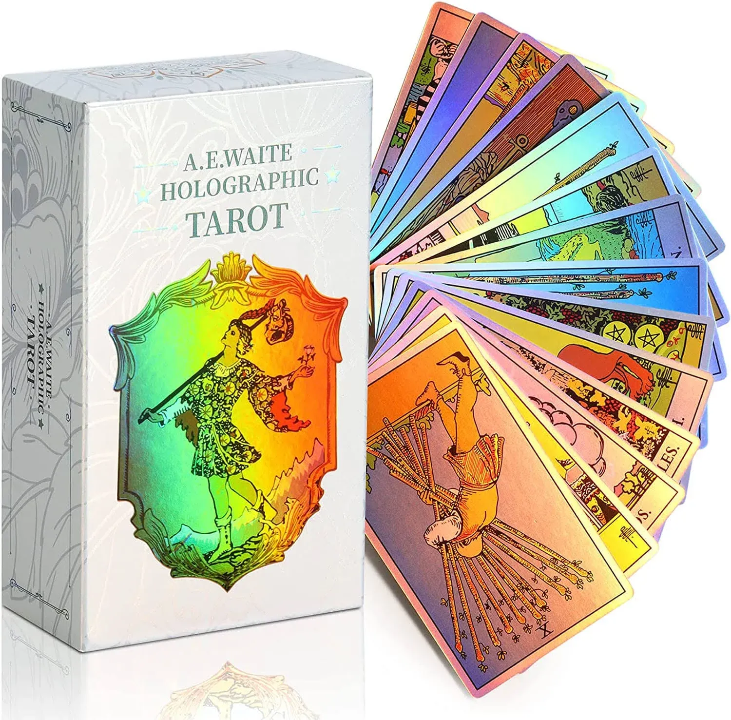 Rainbow Tarot Cards Decks Tarot Card and Book Sets for Beginners Holographic ...