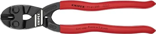 Knipex 8" Cobolt Compact Bolt Cutters 20 Degree Angled Recessed Blade - Plastic Grip