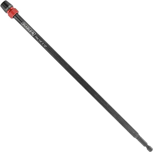 Diablo Universal Extension for Drills - For Cordless and Corded Impact and Drill Drivers - 1/4" Hex Shank, 12" Length - DXT1020