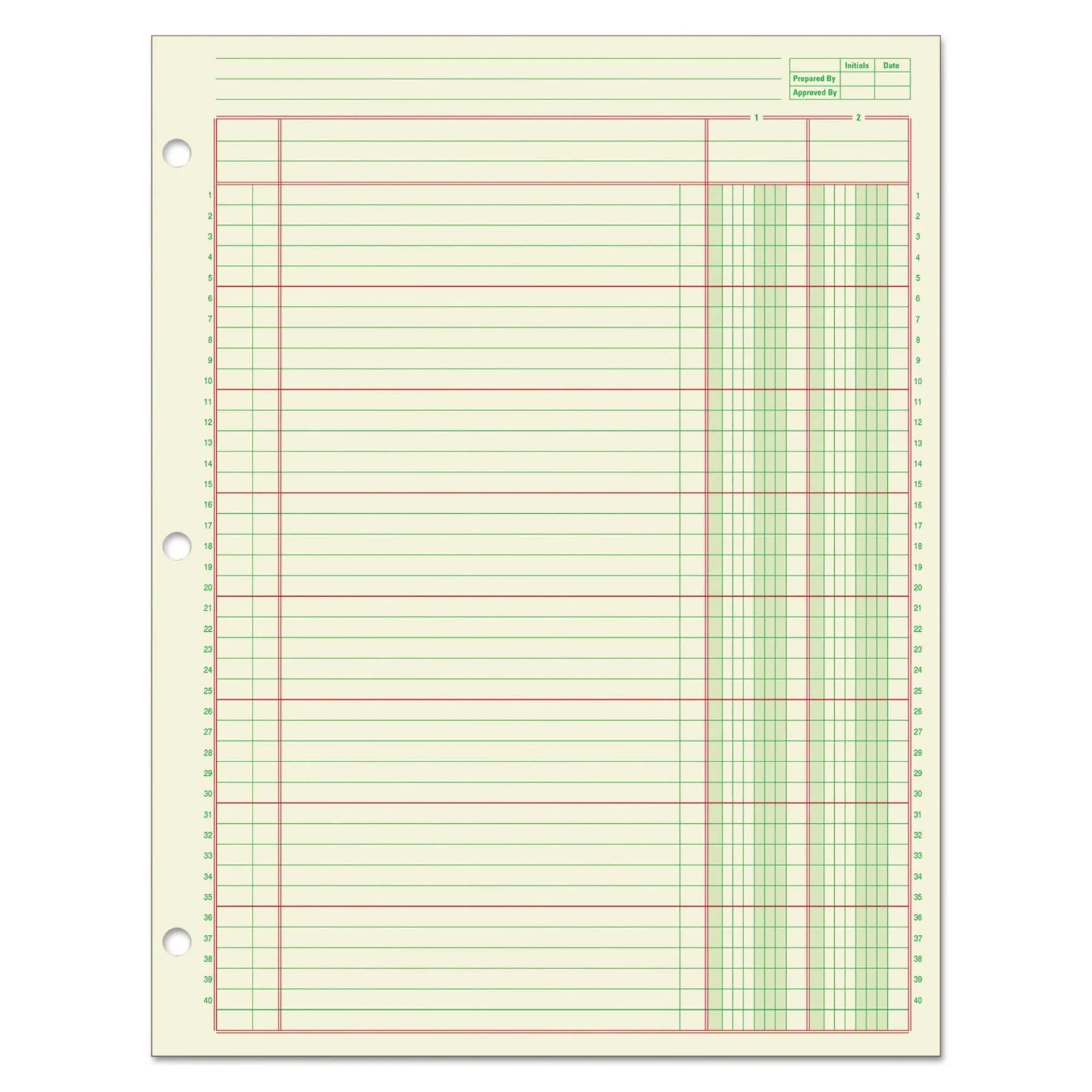 Adams&reg; Analysis Pad, 8 1/2&quot; x 11&quot;, 100 Pages (50 Sheets), 2 Columns, Green