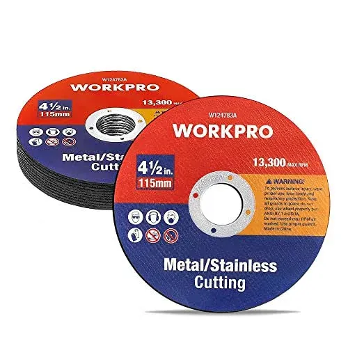 WORKPRO 10-Pack Cut-Off Wheels, 4-1/2 x 7/8-inch Metal&Stainless Steel Cutting Wheel, Thin Metal Cutting Disc for Angle Grinder