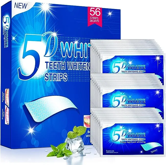 Teeth Whitening Strips for Teeth Sensitive: 56 Whitening Strips Effective Teeth Whitening Strips Reduced Sensitivity White Strips, Helps Remove Smoking/Coffee/Soda/Wine Stain (28 Treatments)