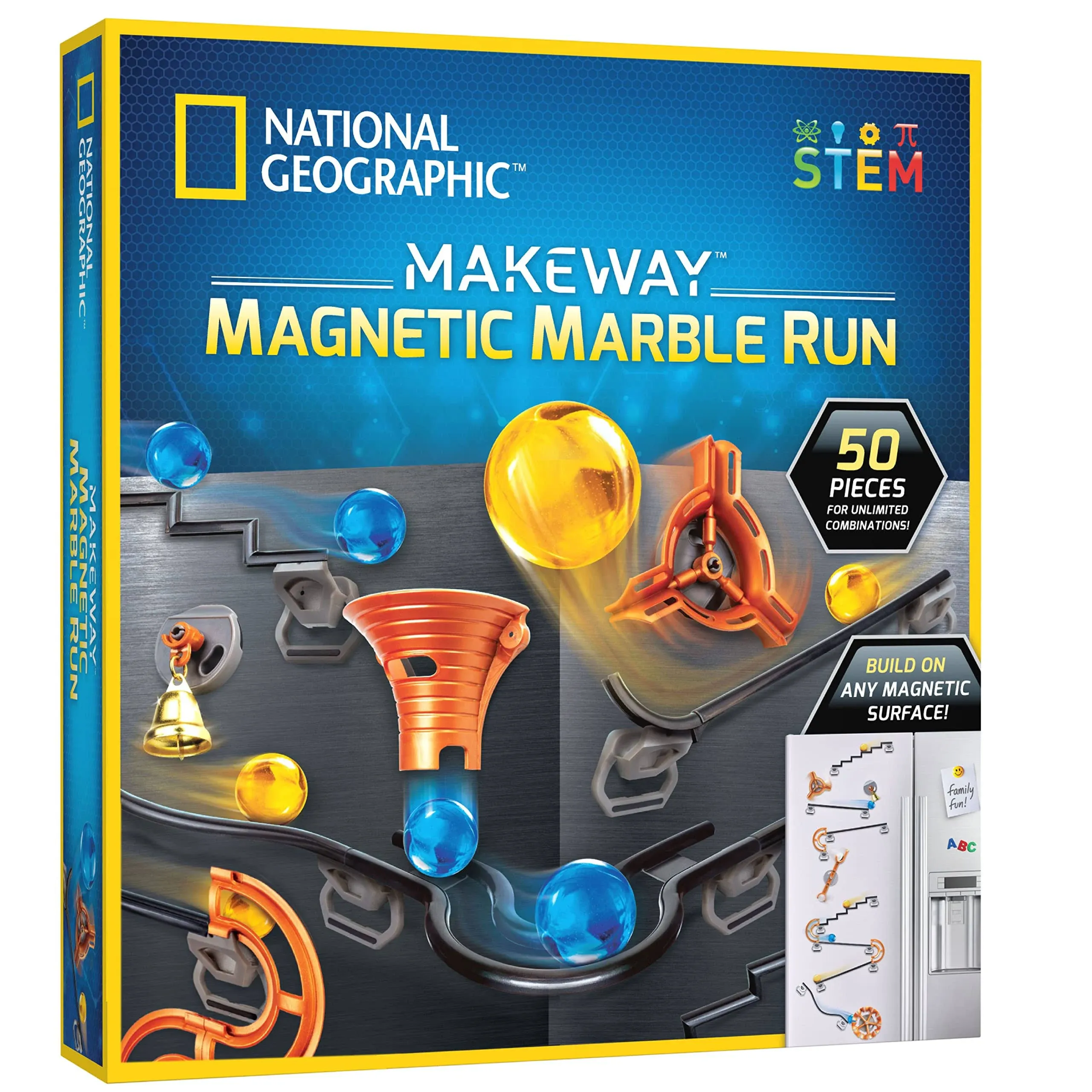 National Geographic Makeway Magnetic Marble Run- 50 Pcs