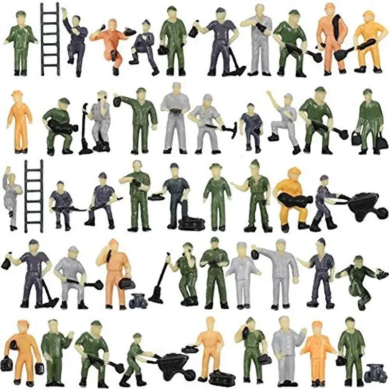 Evemodel P8710 50pcs 1:87 HO Scale Scale railway Model Worker Well Painted