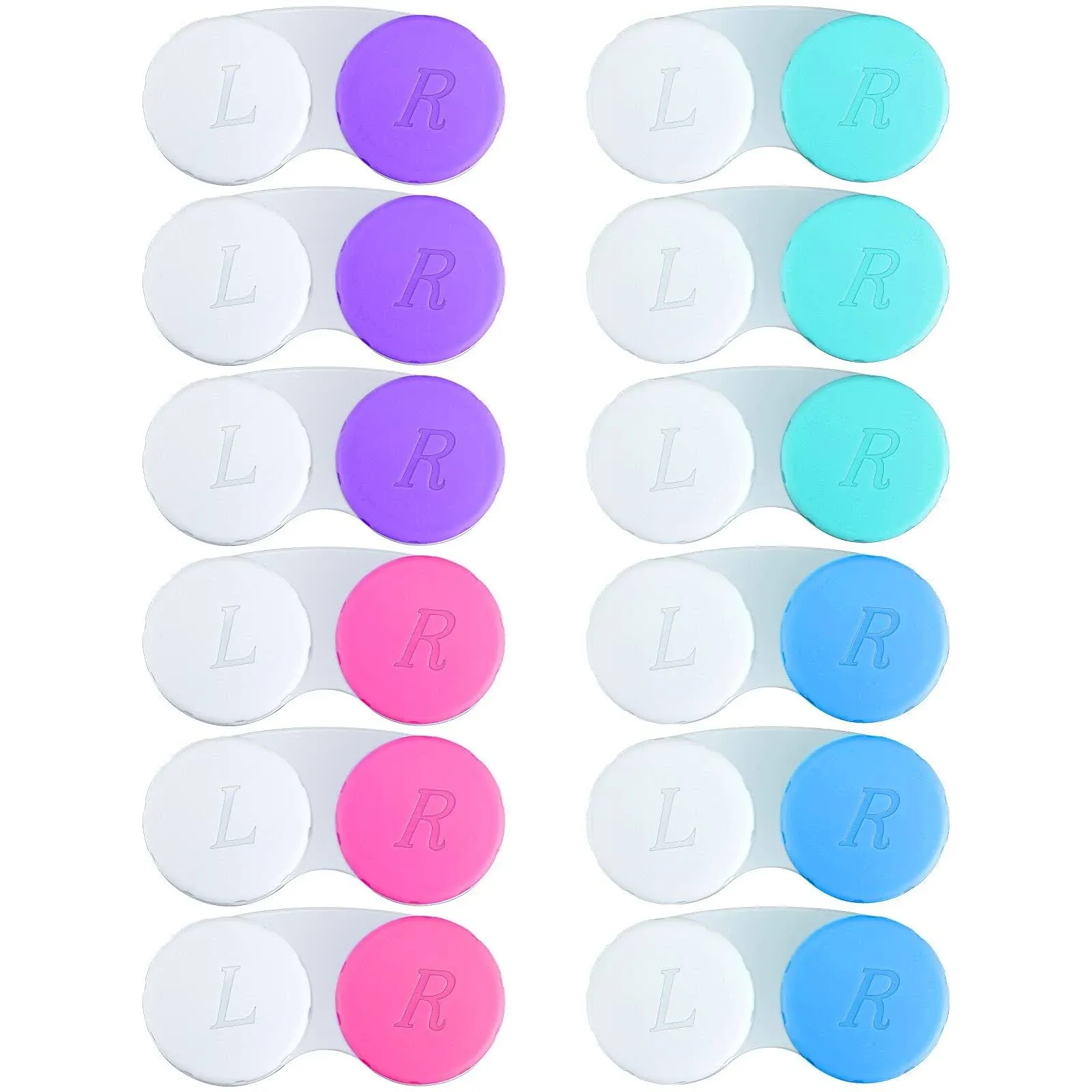 Qvvq 12pcs Contact Lens Case Colorful Contact Lens Box Left/Right Eyes Holder ...