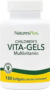 NaturesPlus Childrens Vita-Gels - 180 Easy to Swallow Softgels - Natural Orange Flavor- Childrens Multivitamin & Mineral Supplement - for Health, Energy - Gluten-Free - 180 Servings