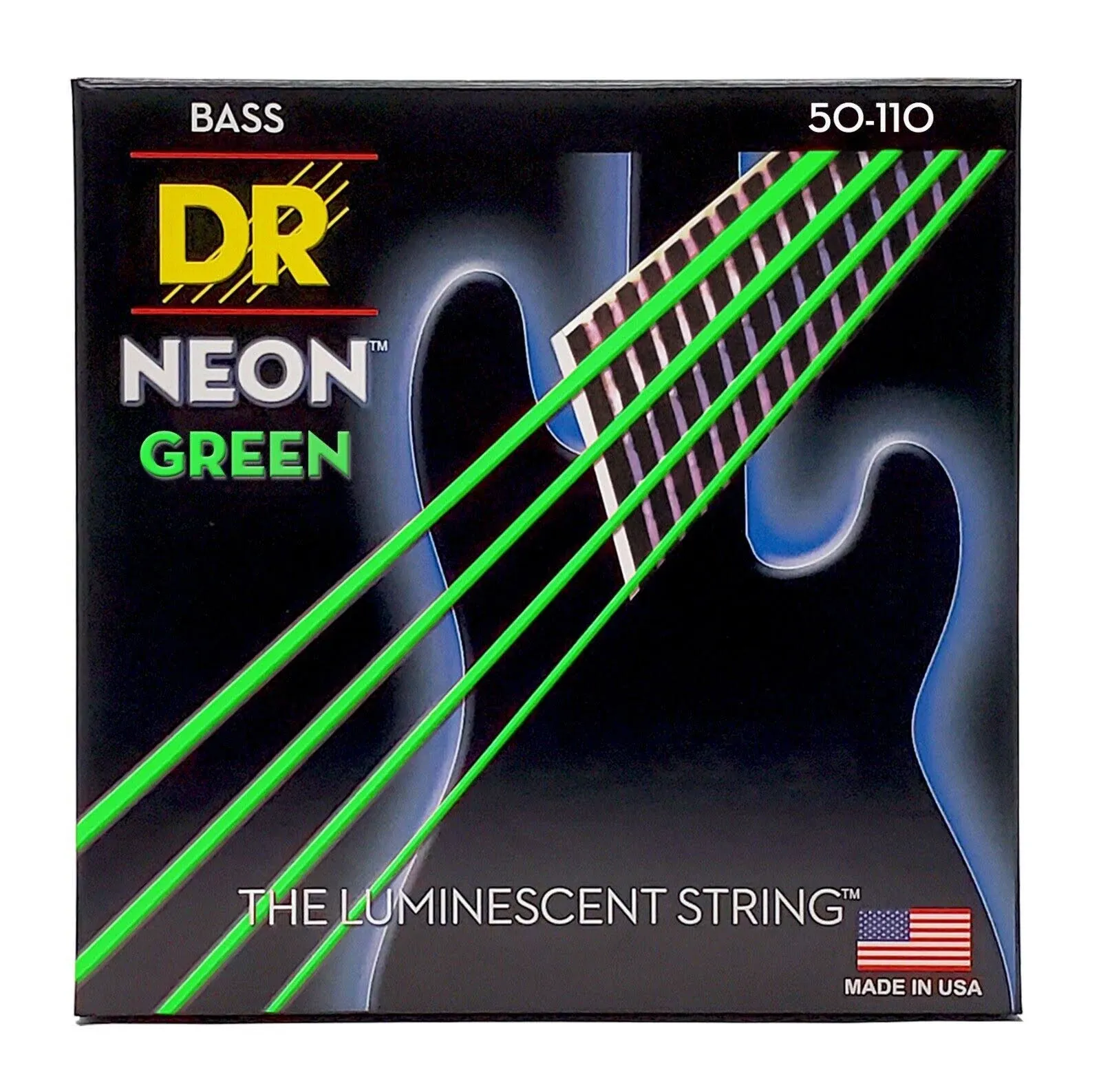 DR Strings Hi-Def NEON Green Coated 4-String Bass Strings Heavy (50-110)DR Strings Hi-Def NEON Green Coated 4-String Bass Strings Heavy (50-110)