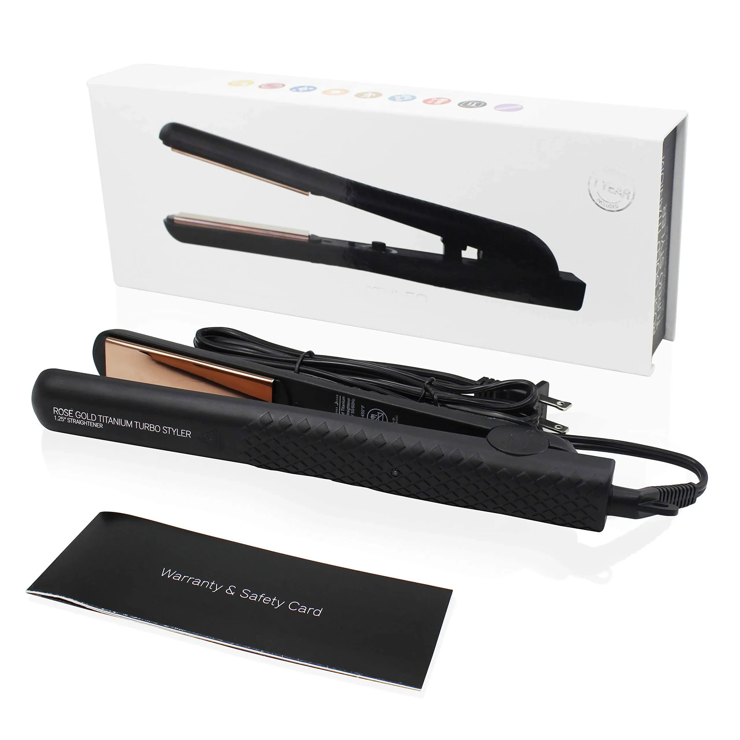 Herstyler Titanium Flat Iron | 1.25 inch Rose Gold Hair Straightener