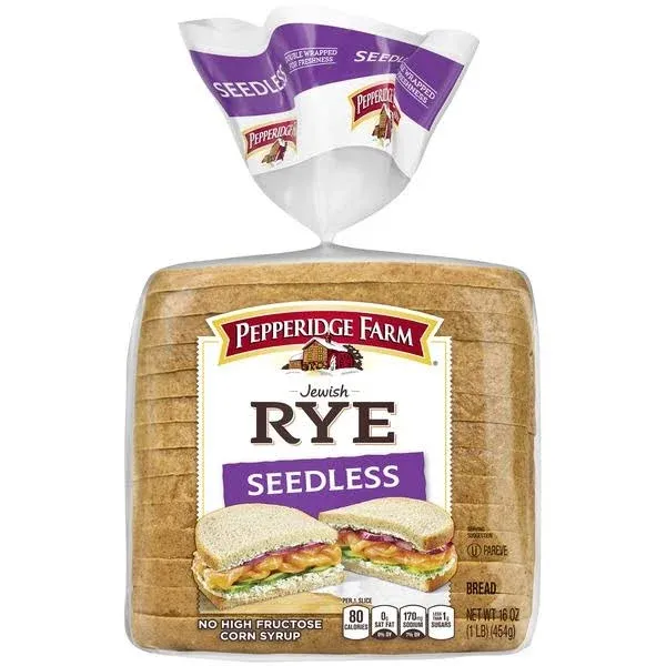 Pepperidge Farm Bread, Jewish Rye, Seedless - 16 oz