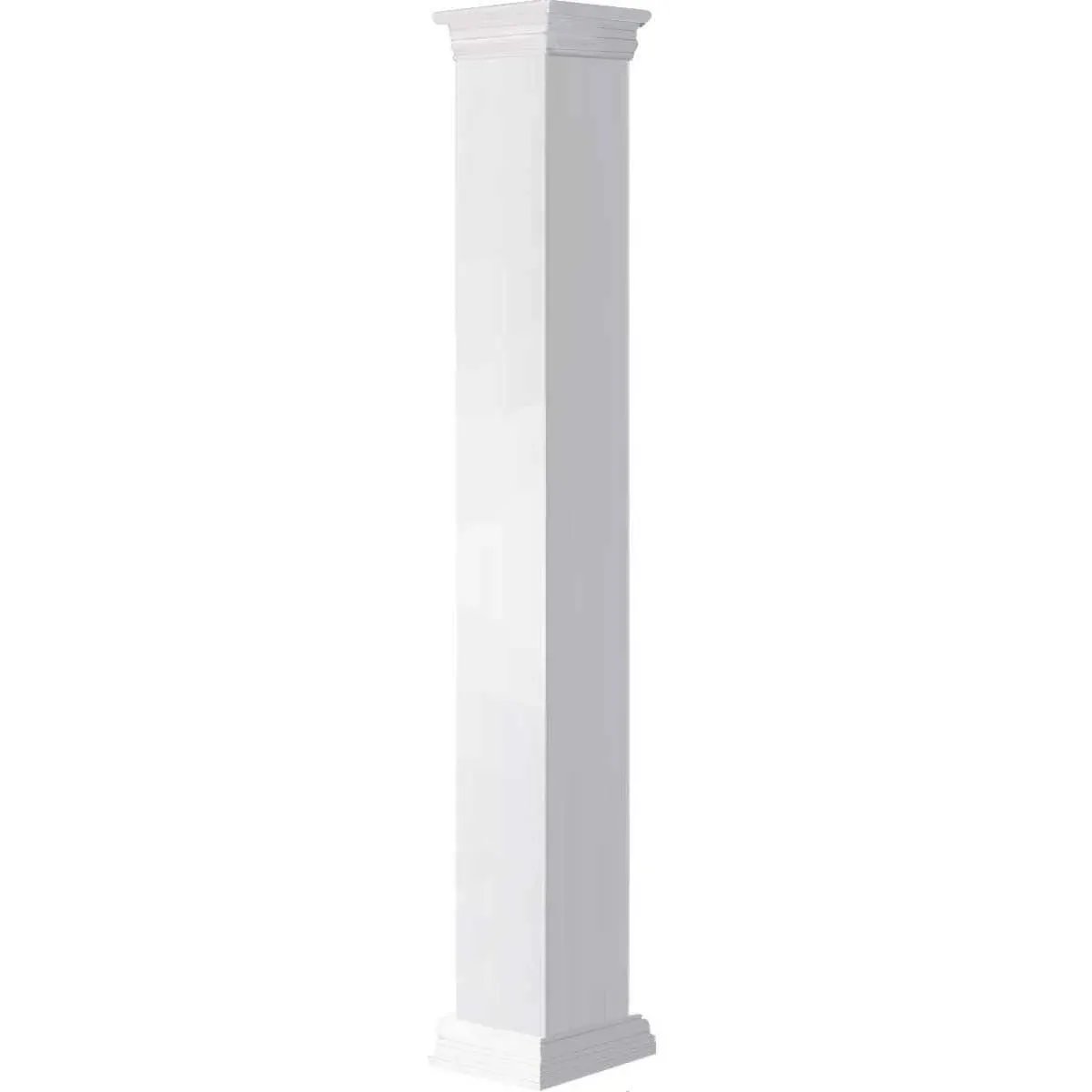 6"W x 6'H Craftsman Classic Square Non-Tapered Smooth Column w/ Prairie Capital & Base