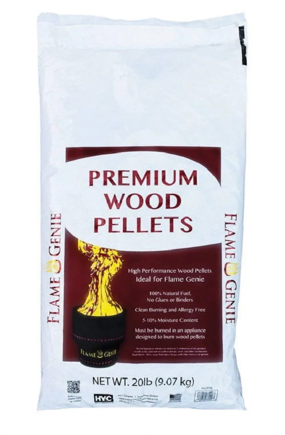 Flame Genie FG-P20 Premium Wood Pellets, 20 lb., Hardwood