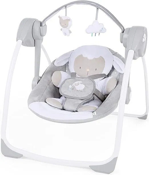 Ingenuity Comfort 2 Go Compact Portable Baby Swing with Music - Cuddle Lamb