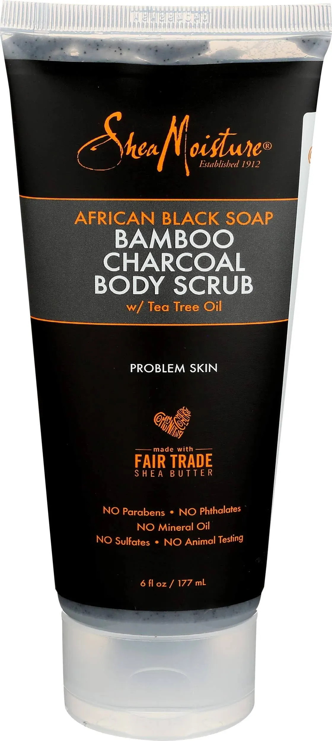 SheaMoisture African black soap bamboo charcoal body scrub exfoliate, 6 Ounce