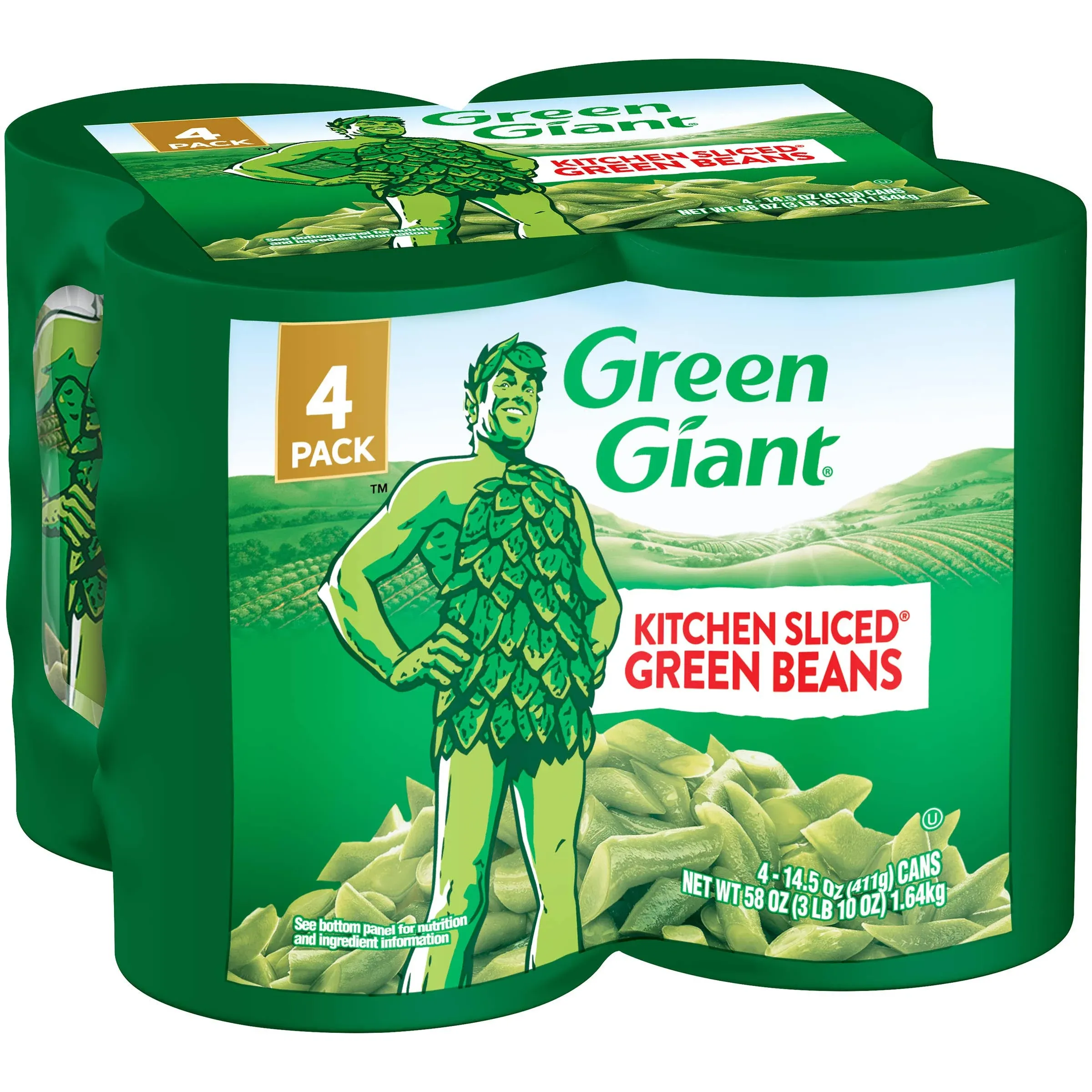 Green Giant Kitchen Sliced Green Beans, 4 Pack of 14.5 Ounce Cans