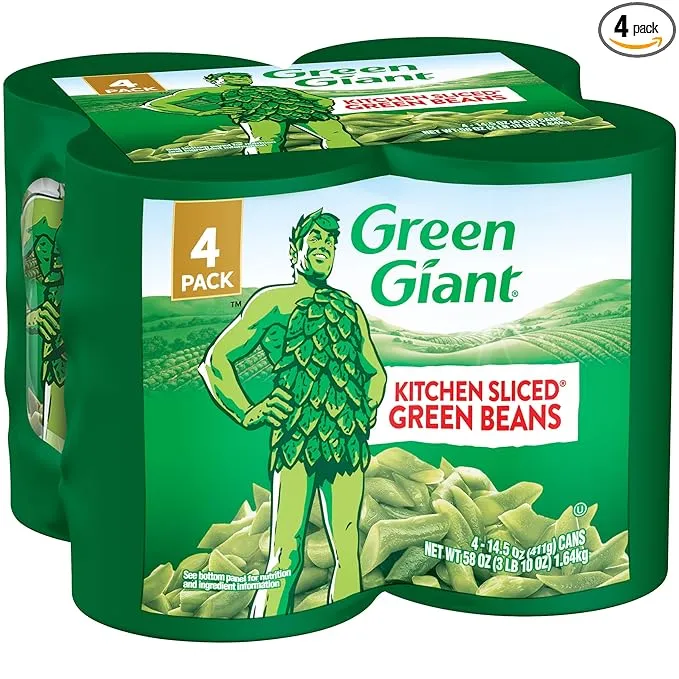 Green Giant Kitchen Sliced Green Beans, 4 Pack of 14.5 Ounce Cans