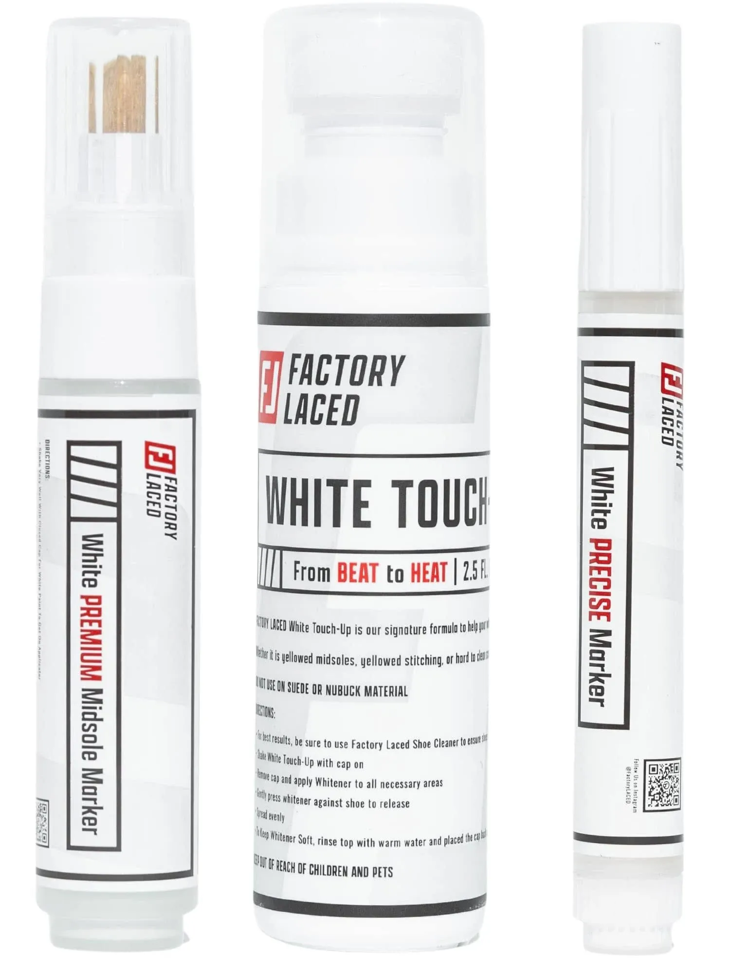 Factory Laced Shoe Whitener Bundle - White Shoe Cleaner Includes: White Touch Up ...