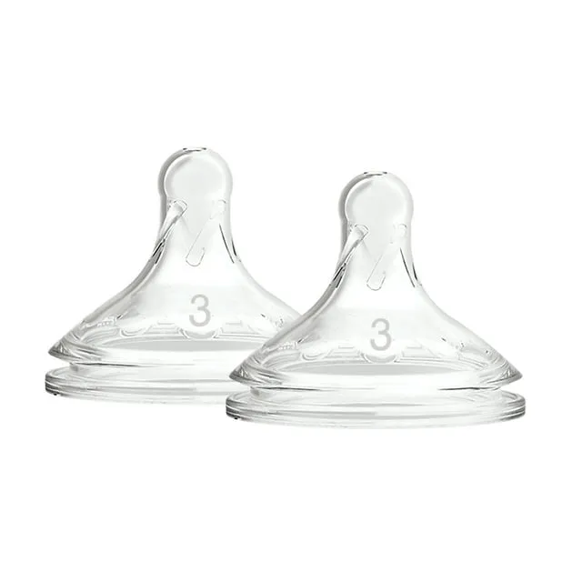 Dr. Brown's Options+ Natural Flow Wide-Neck Bottle Nipples Level 3 (6M+ Fast Flow) 2 Pack