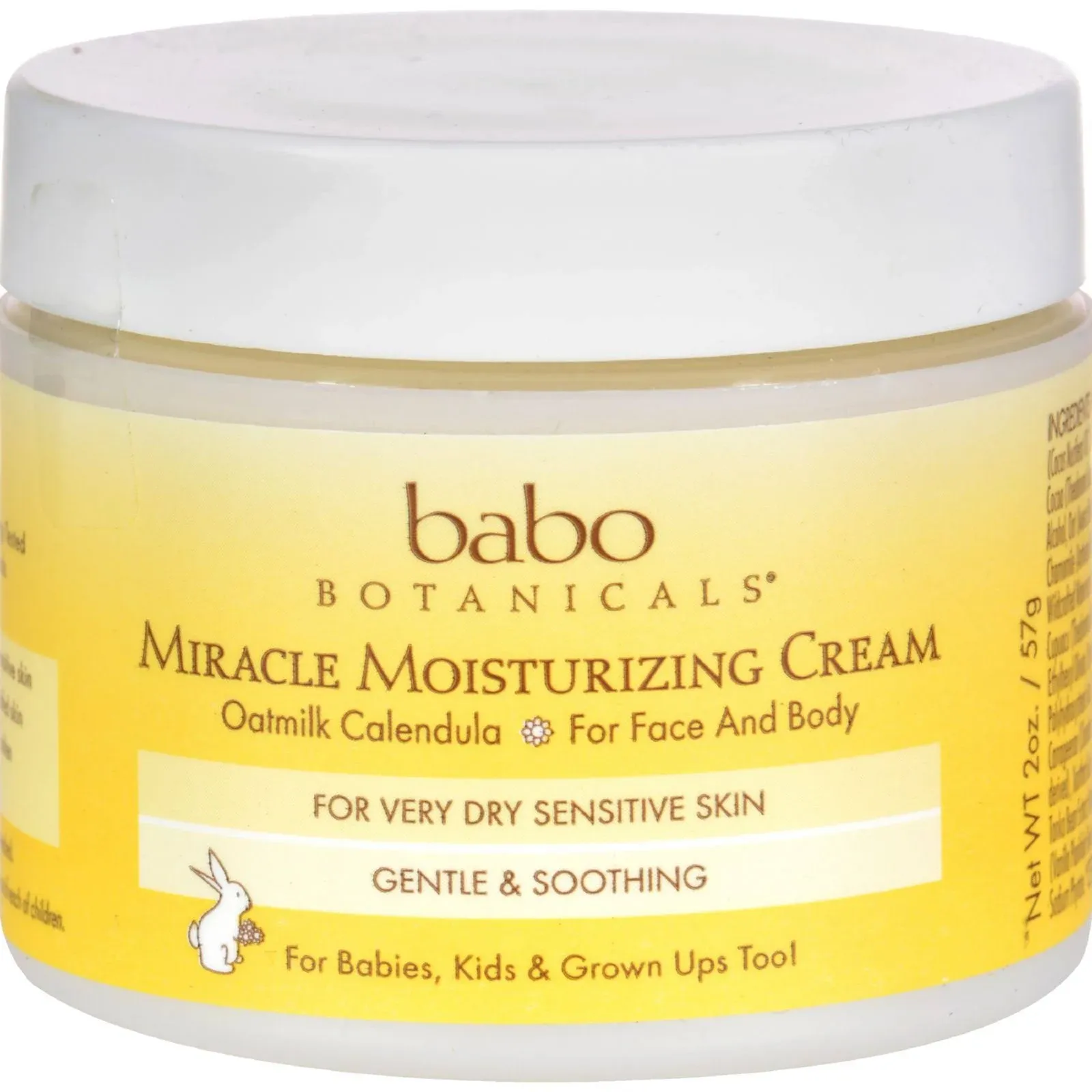 Babo Botanicals Miracle Moisturizing Cream Oatmilk Calendula 2 Ounces