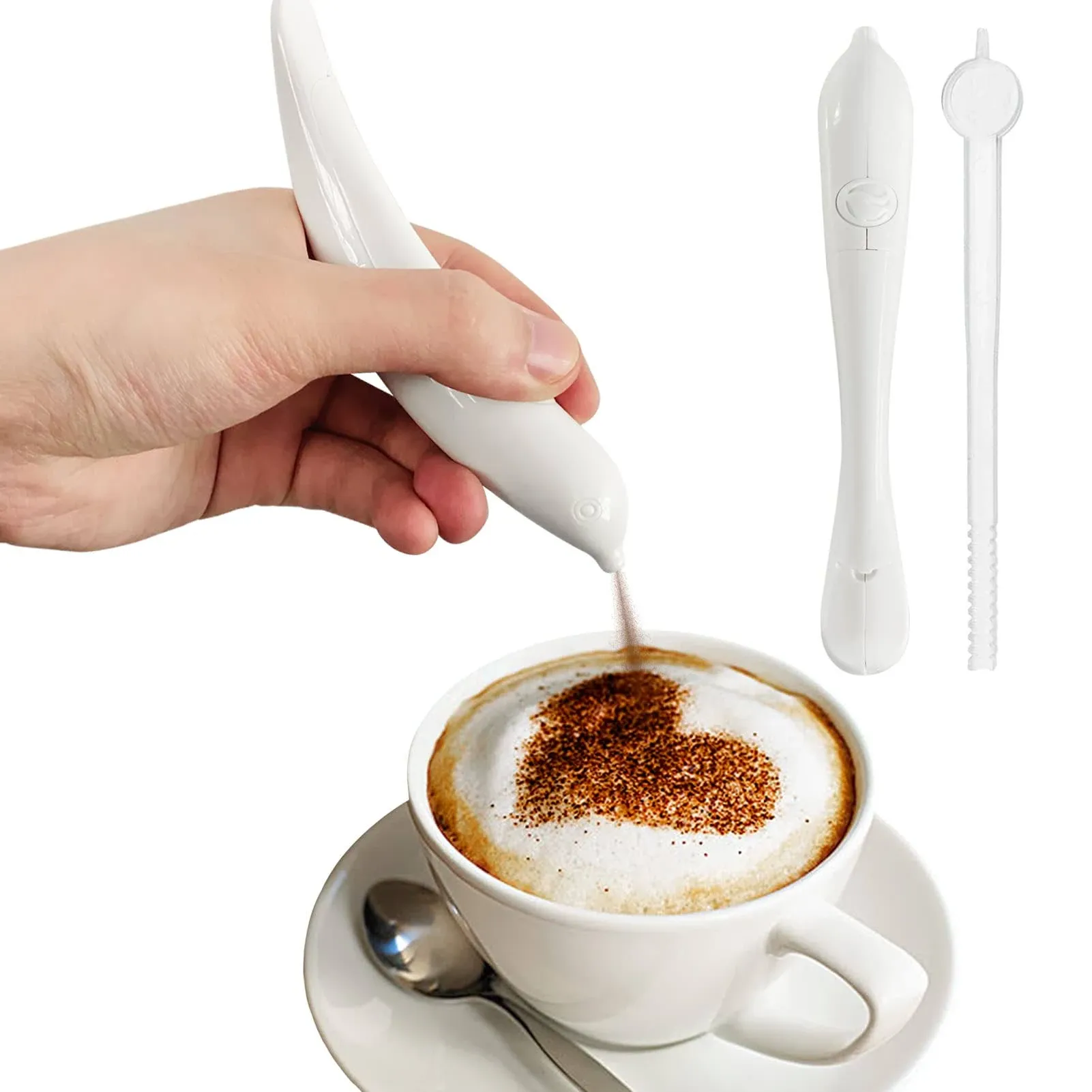 Latte Art Pen, Electrical Coffee Carving Pen, Spice Pen for Coffee Art, Cake Decoration Portable Pen Cappuccino Coffee Carving Pen Professional Baking Pastry Tools