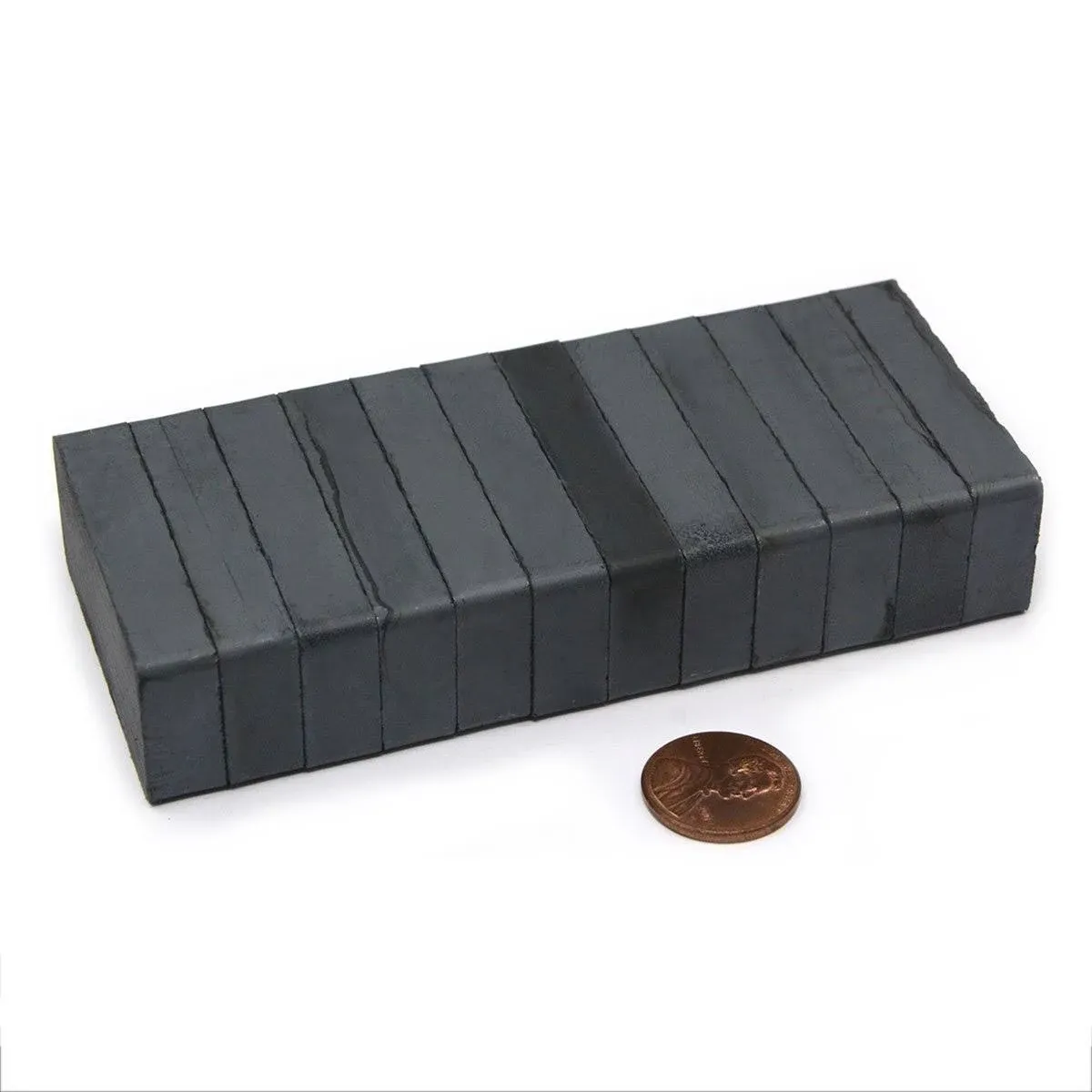 CMS Magnetics® Ceramic Magnet 1 7/8" x 7/8" x 3/8" Rectangular Magnets, Package of 12 Ceramic 8 Hard Ferrite Magnets