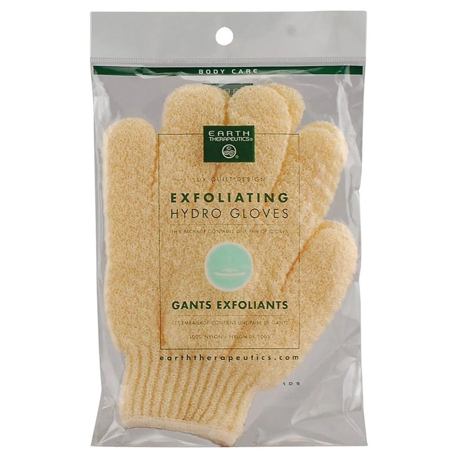 Earth Therapeutics Exfoliating Hydro Gloves Natural 1 Pair