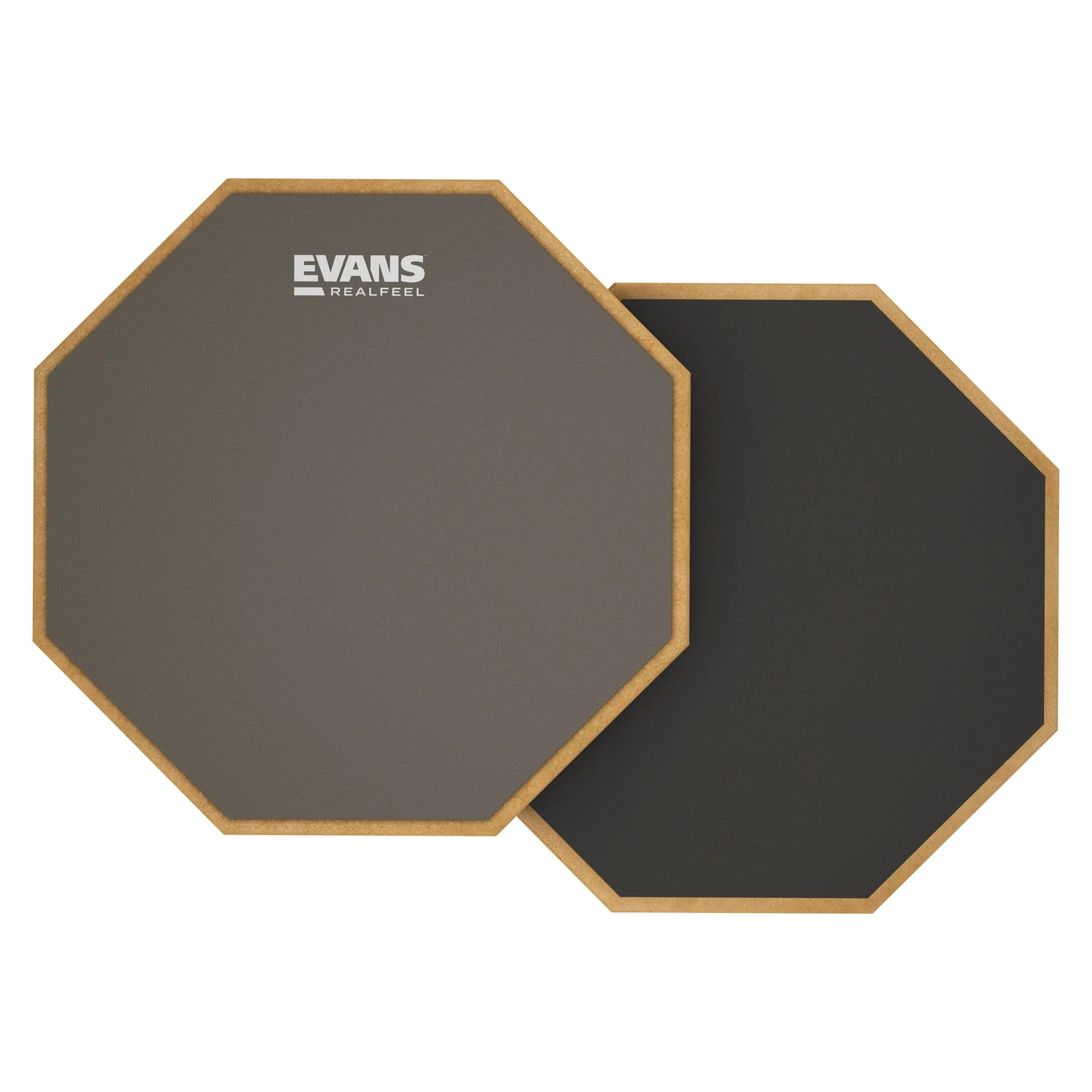 Evans RealFeel - Drum Practice Pad - Drum Pad - Drummer Practice Pad - Gum Rubber & Neoprene, 2 Sided, 12 Inch