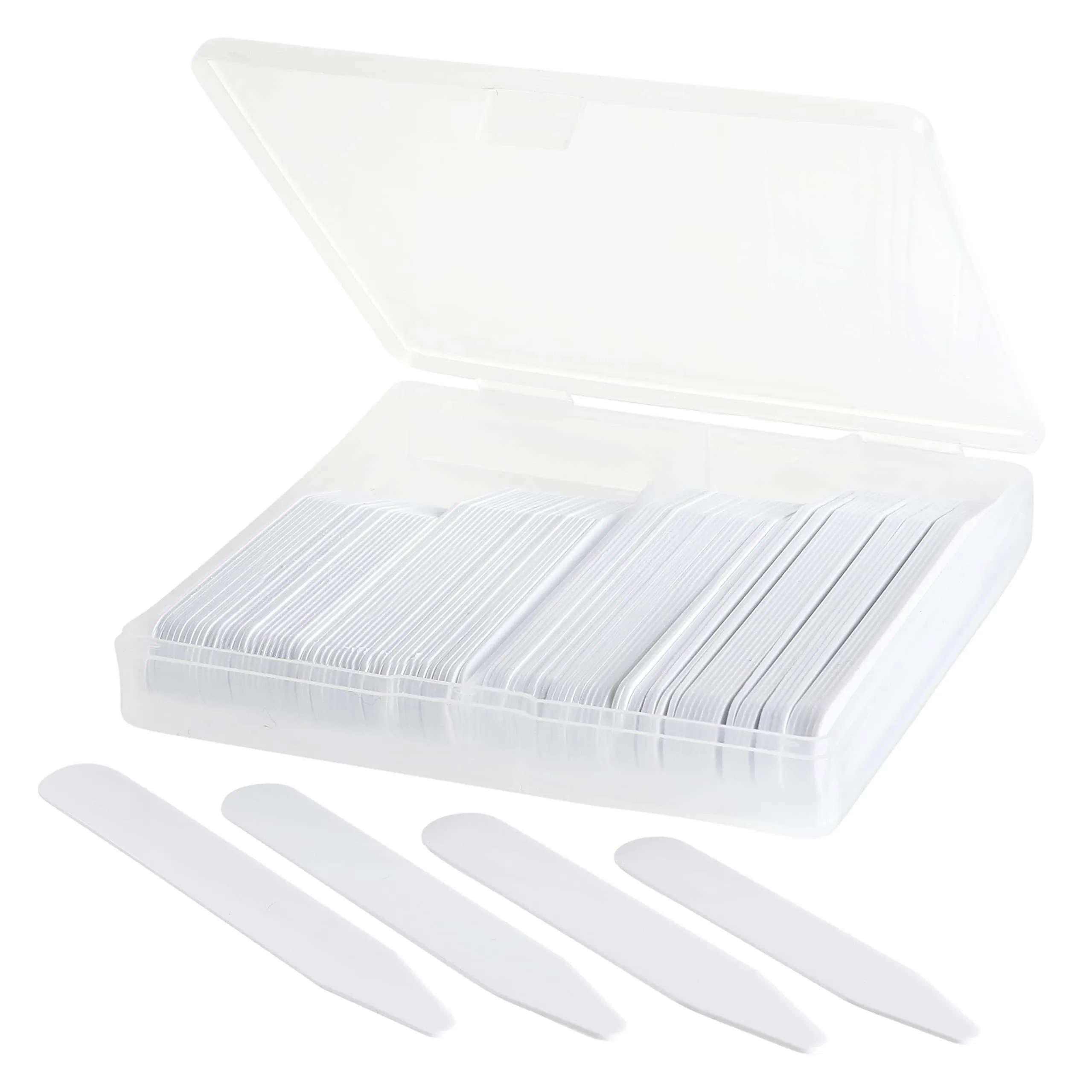 100 Plastic Collar Stays For Men Dress Shirt 2" 2.2" 2.5" 2.7 or 3" inches