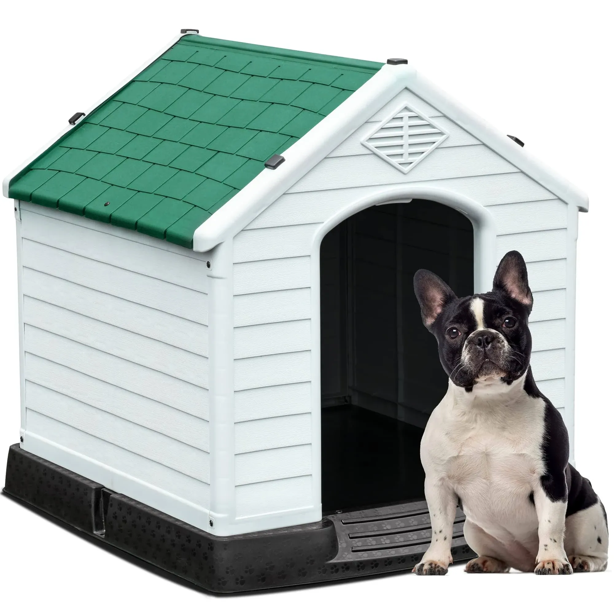 YITAHOME 285 Large Plastic Dog House Outdoor Indoor Doghouse Puppy Shelter Water ...