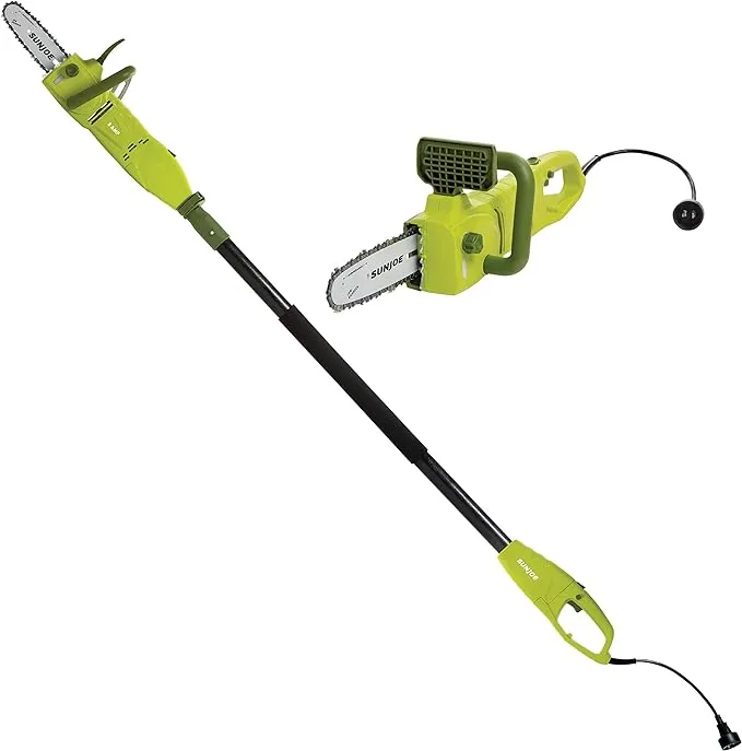 Sun Joe SWJ806E 8-Inch 8.0 Amp 2-in-1 Convertible Pole Chain Saw, Green