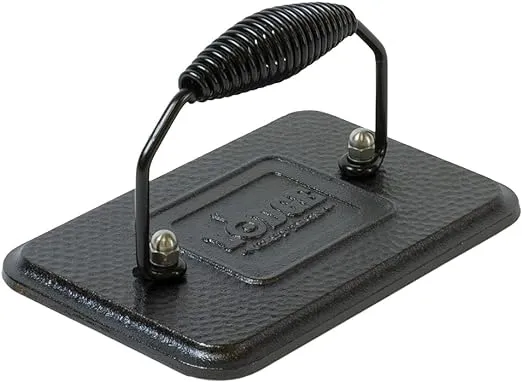 Lodge LGP3 Rectangular Cast Iron Grill Press, Pre-Seasoned, 6.75-inch x 4.5-inch