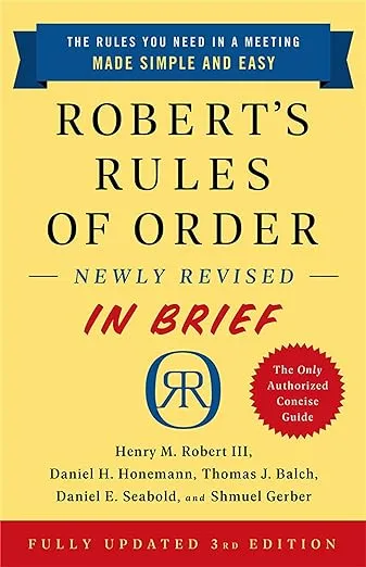Robert's Rules of Order Newly Revised In Brief, 3rd edition