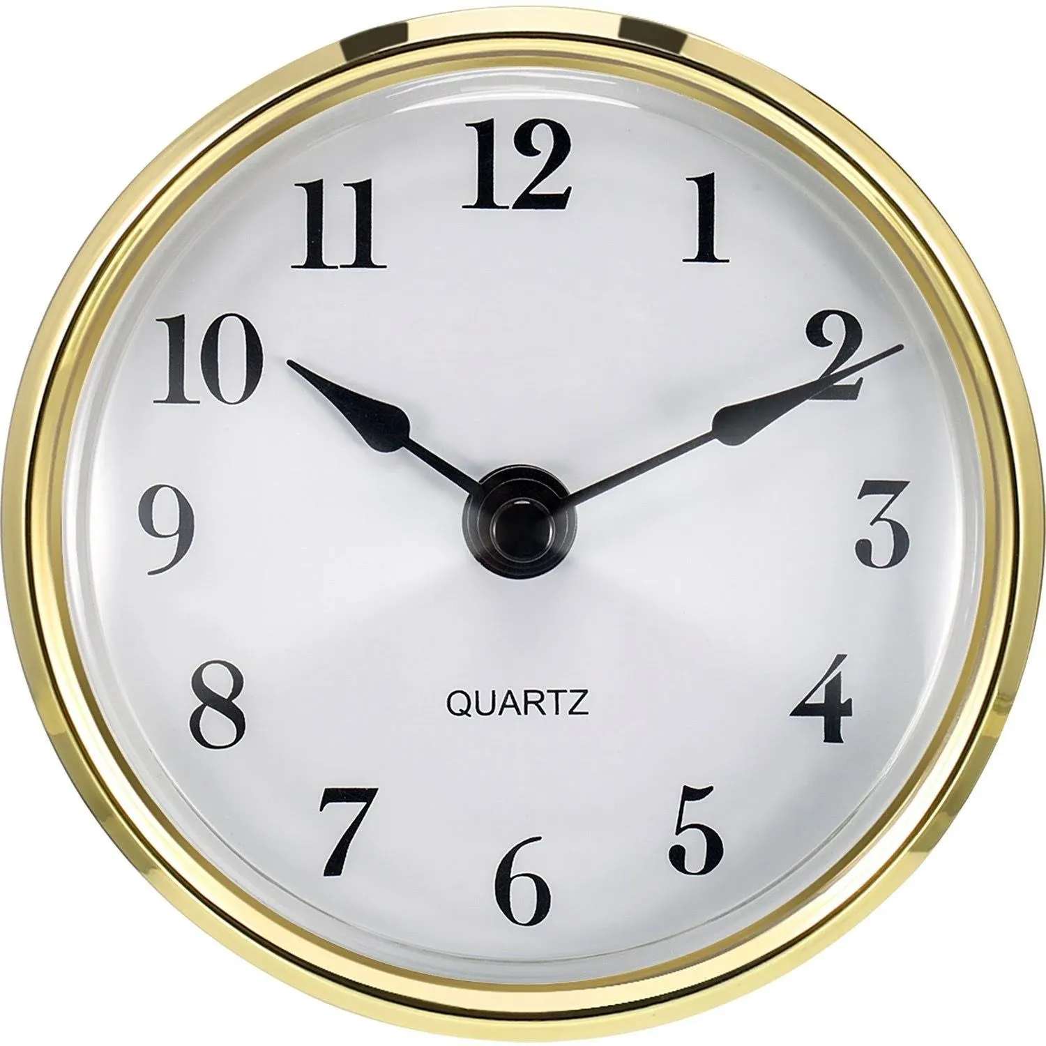 Hicarer 3-1/8 Inch (80 mm) Quartz Clock Fit-up/Insert with Arabic Numeral, Quartz Movement (Gold Trim)