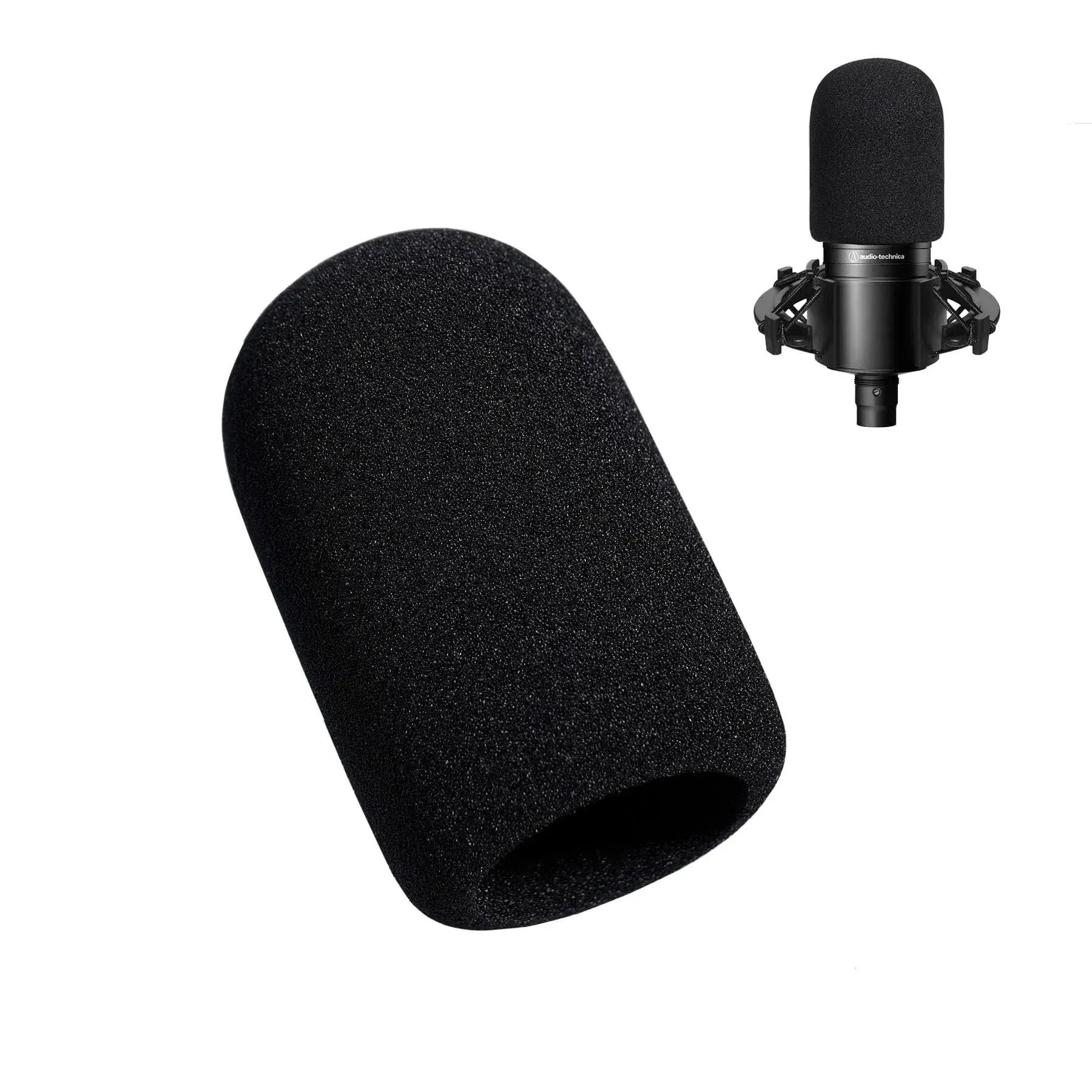 Pop Filter/Windscreen for Audio-Technica AT-2020 AT-2035 AT-2040 AT-2050 ATR2500 ATR2500X AT-4040 Microphones, Foam Mic Cover for Filtering Plosives and Hissing Noise (Foam-Black)