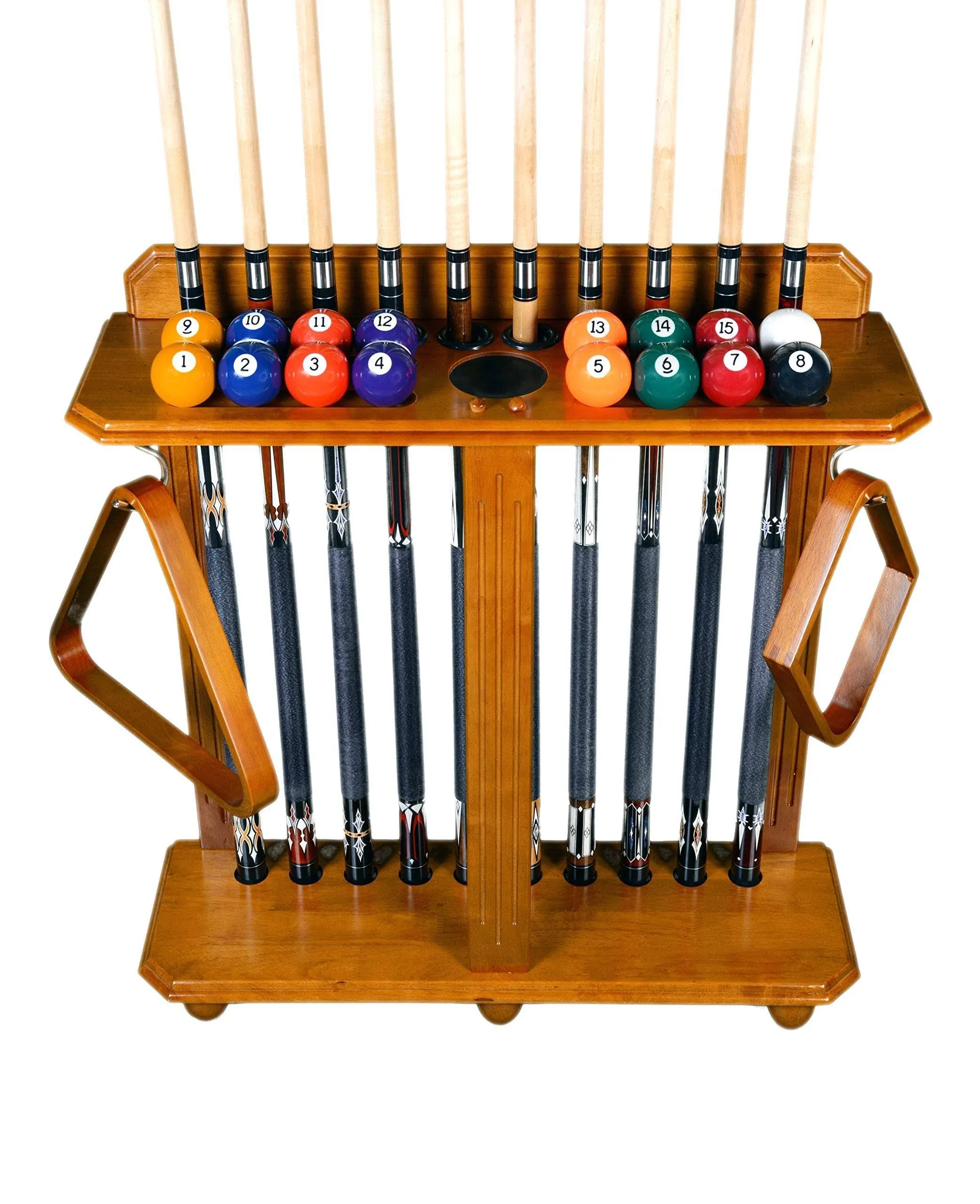 Iszy Billiards Cue Rack Only - 10 Pool - Billiard Stick & Ball Set Floor - Stand ...