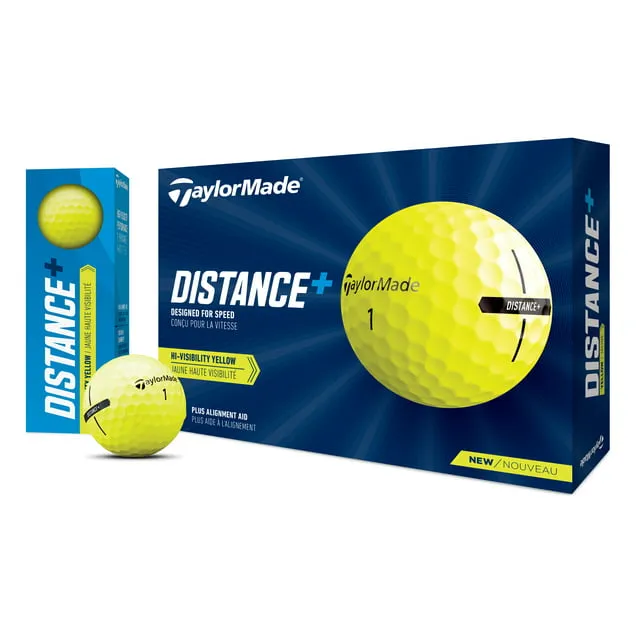 TaylorMade Distance+ Golf Balls - Yellow