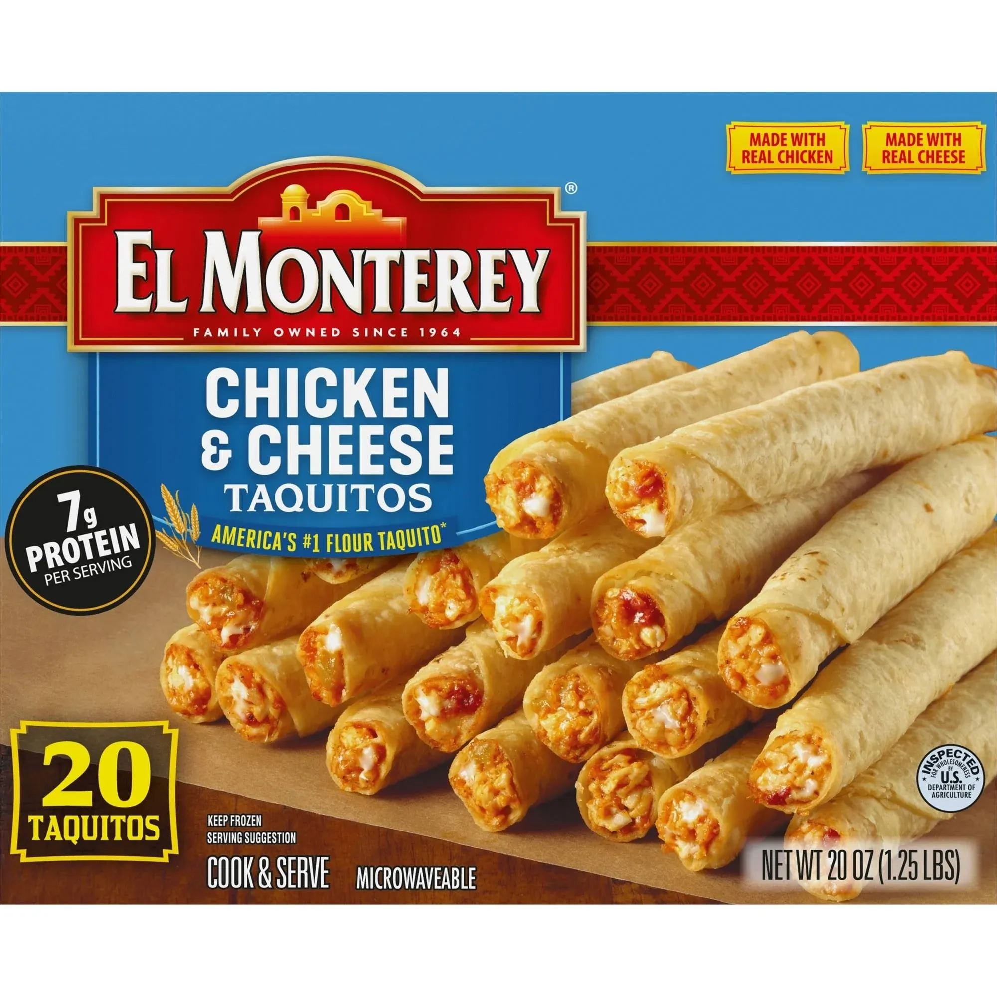 El Monterey Chicken And Cheese Flour Taquitos (1.31 Lbs, 5 Per Case)