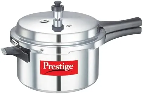 Prestige Popular Virgin Aluminium Precision Weight Valve Outer Lid Pressure Cooker, 3 L (Silver)