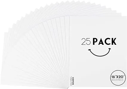 Golden State Art, Pack of 25 16x20 Off White Backing Board, Cardboard with a Smooth Finish for Spray Painting, Arts, Crafts, Posters, Restaurant Menus (1.2mm Thickness)