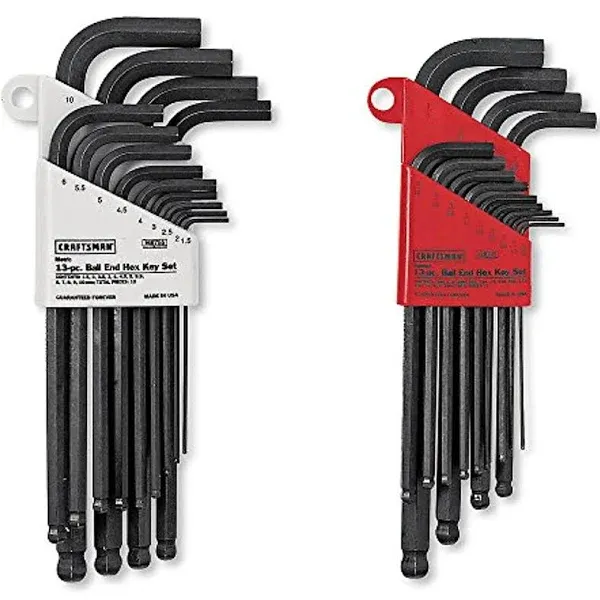 26 Pc. Standard and Metric Ball End Hex Key Set