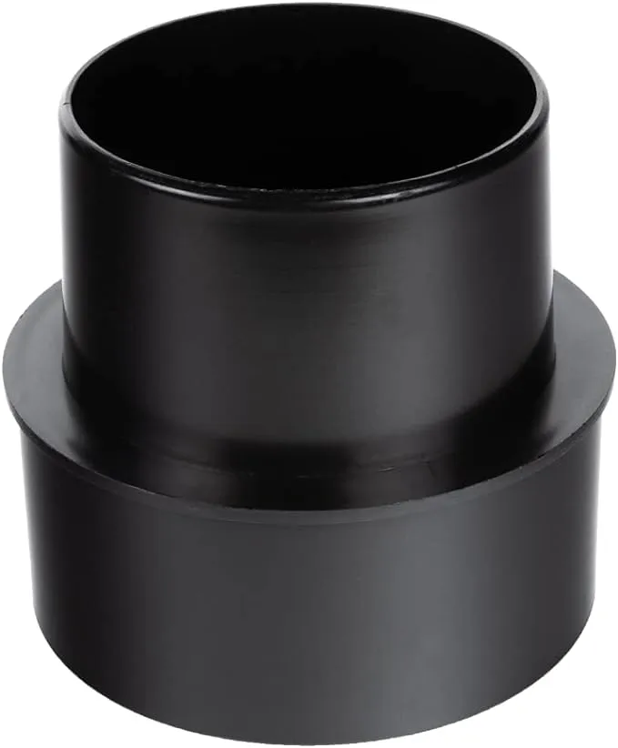 POWERTEC 5&#034; to 4&#034; Reducer Dust Collection Fitting, ABS Plastic (Black) (70170)