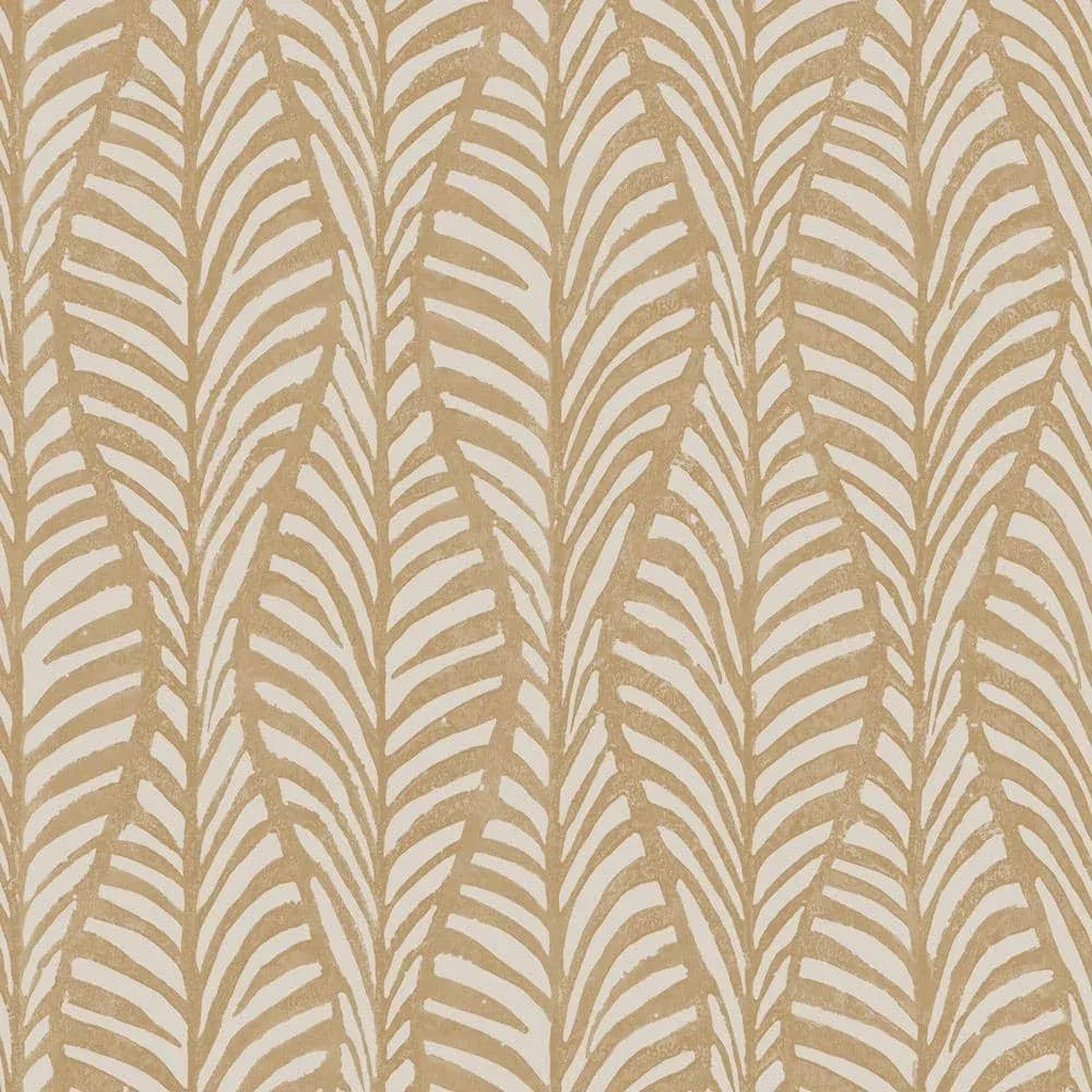 Block Print Leaves Peel and Stick Wallpaper - Sand