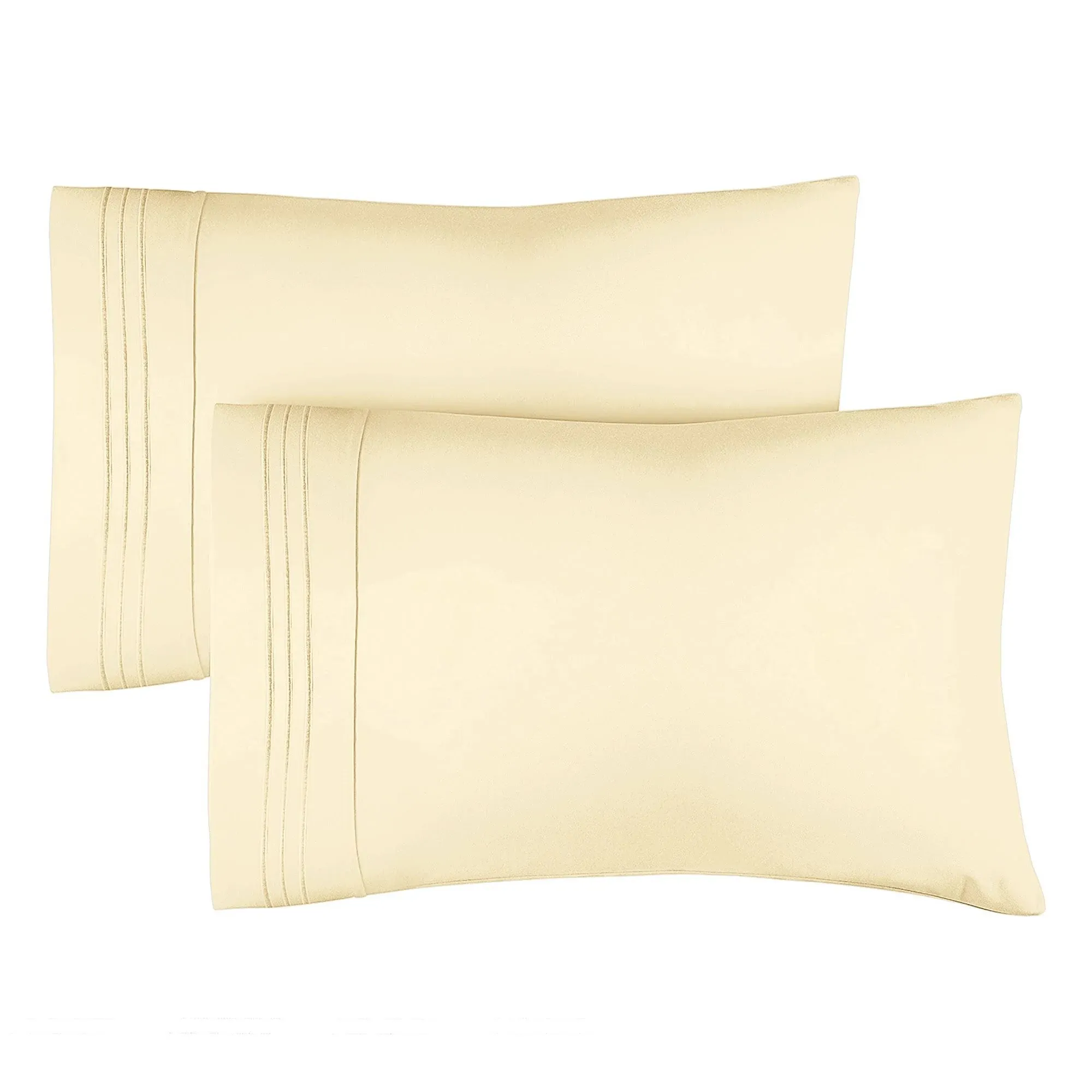 2 Pillowcase Set New Colors King / Off White