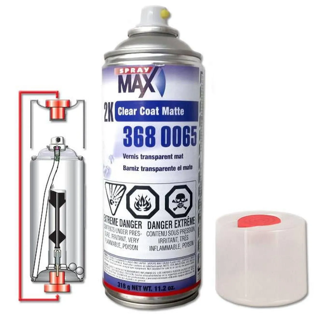 Moshify Spraymax 2K Clear Coat Aerosol Spray Can - High Gloss for Automotive Car Repair and New Paint Jobs - Two Stage Clear Coat - Bundled Spray Can Trigger