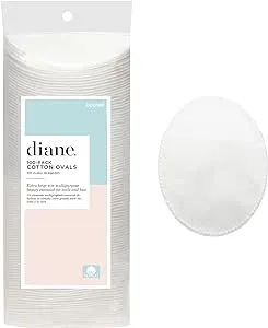 Diane Multi-Layer Cotton Ovals, 100 Count, 100% Pure Cotton, Premium, Hypoallergenic, Biodegradable, Strong and Durable Makeup and Nail Polish Removal Wipes